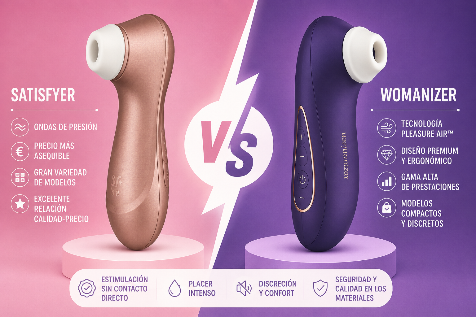 Satisfyer vs Womanizer comparativa de succionadores